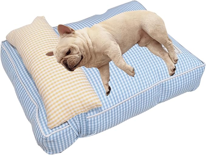 Dog Bed for Small Dogs, Dog Mattress with Pillow for Crate Kennel, Sofa Dog Bed, Super Soft Pet Bed for Medium, Small Dogs Breeds,Pet Bed Puppy Bed,Beds & Furniture (Blue,Medium)