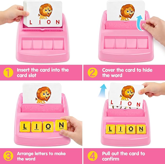 NARRIO Educational Toys for 3 4 5 Year Old Girl, Matching Letter Game Puzzles for Kids Ages 4-6, Preschool Learning Toys for Toddlers 2-4 Year Old Girl Gifts