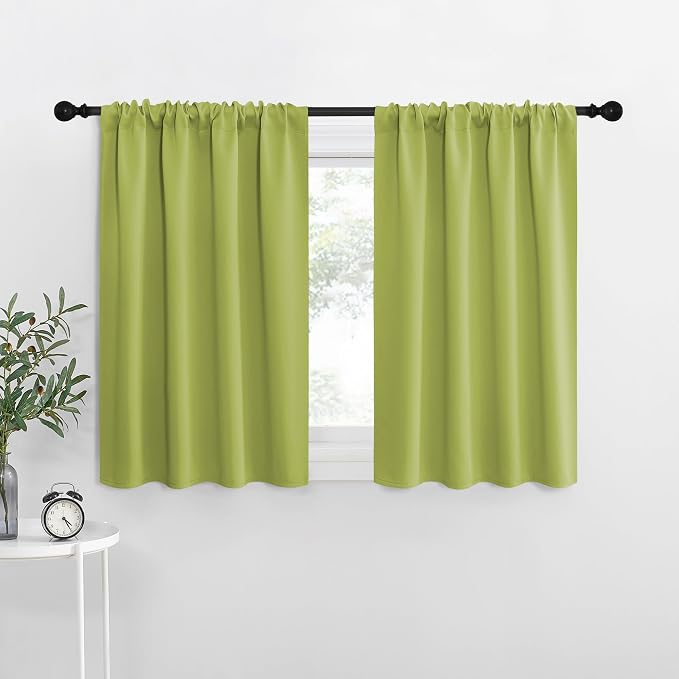 NICETOWN RV Blackout Curtains for Camper Windows, Fresh Green, Kitchen Curtains