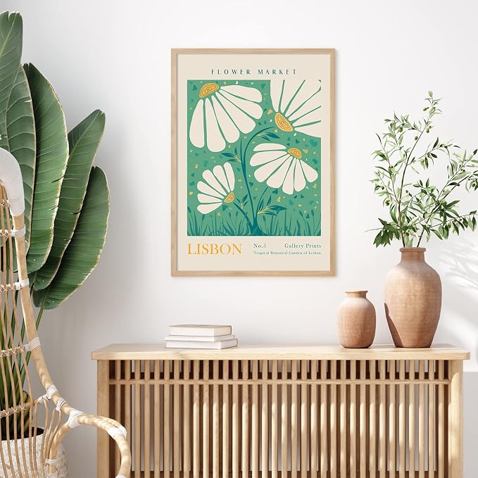 AnyDesign 9 Pcs Flower Market Decoration Matisse Wall Art Prints Floral Poster