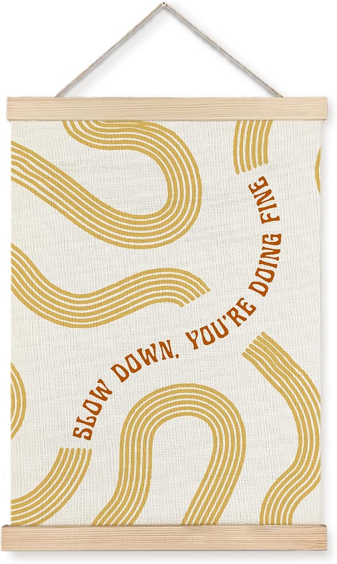 Yomisex Yellow Slow Down You're Doing Fine Inspirational Wall Art Poster