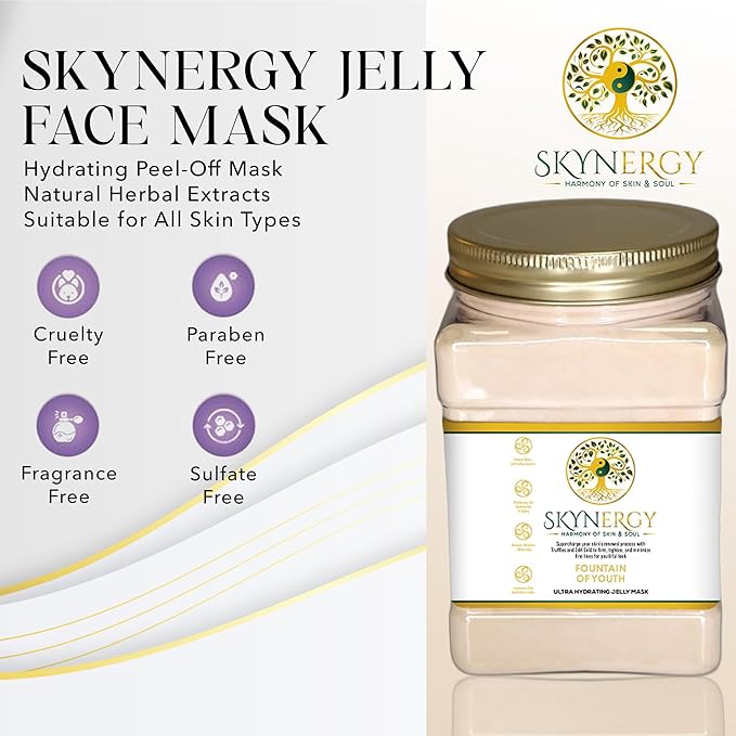 Fountain of Youth Jelly Mask -Professional Grade HydroGlo Peel Off Face Mask for Skin Hydration, Radiance, Reduced Wrinkles, Fine Lines, Inflammation, and Pigmentation | 30 fl oz