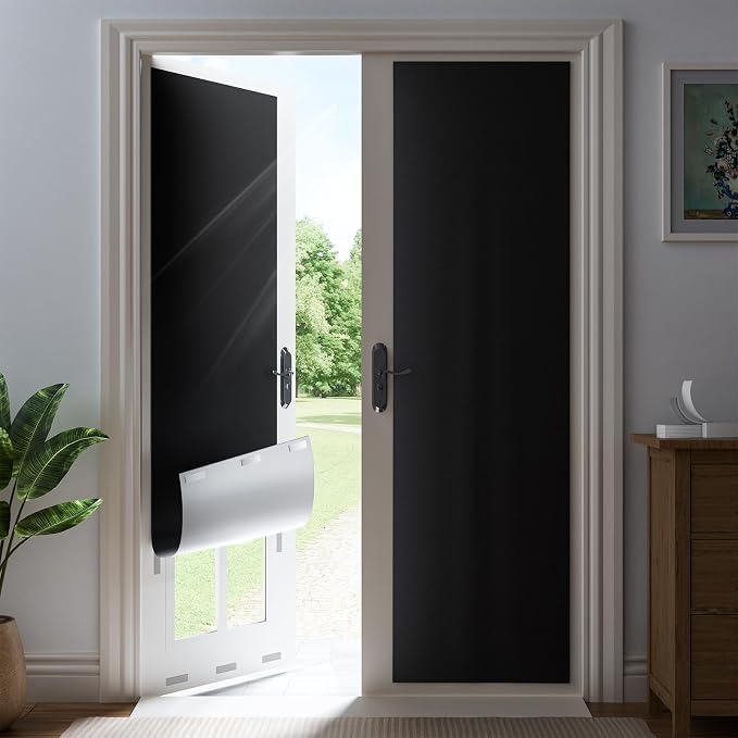 46" W x 64" L 100% Blackout Curtains, Total Darkness No-Drill Black Out Window