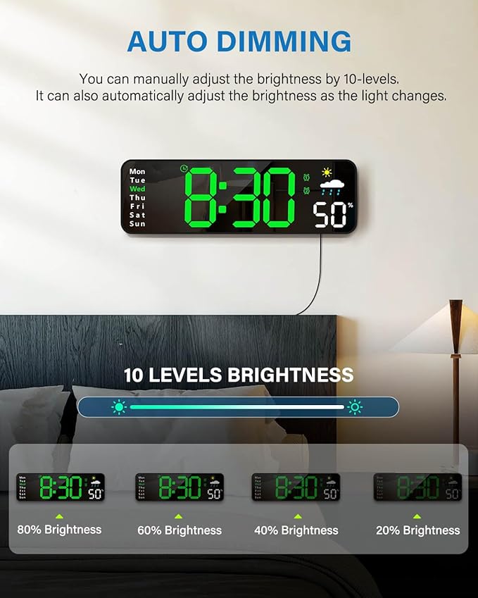 Digital Wall Clock, Digital Clock Large Display