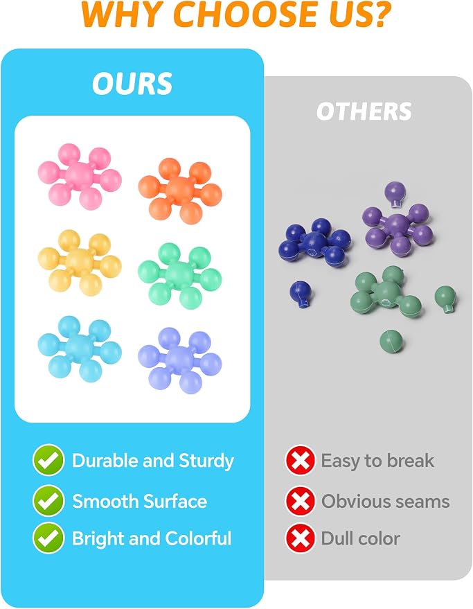 100PCS Building Blocks STEM Construction Toy, Macaron Colors | Solid Plastic Early Learning Creativity STEM Toy, Safe Material, Educational Toy for Kids