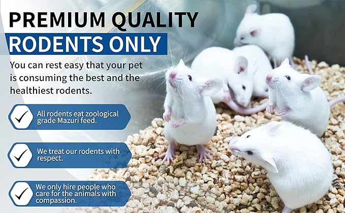 MiceDirect EST. 2003 40 Frozen Rat Combo Pack 20 Rat Fuzzies and 20 Pup Feeders Snake Food for Baby Ball Pythons and Boas (2-3.5 in)(580 Grams Min)