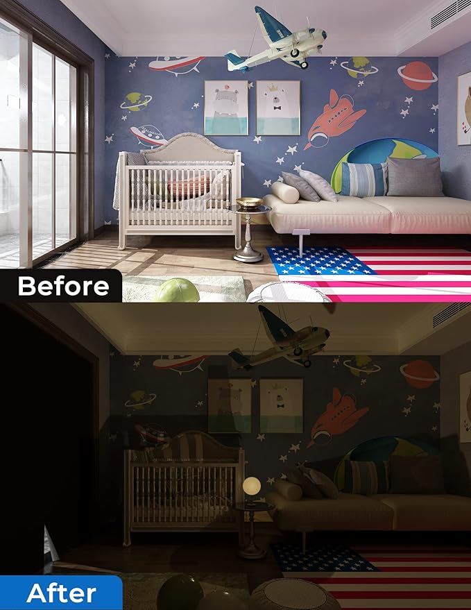Sumobaby Blackout Curtains for Bedroom Portable 23"x60", No Drill Blackout
