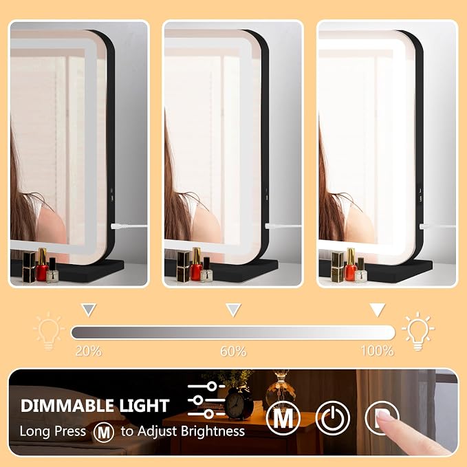 Ratsamee Black 28" x 20" Vanity Mirror