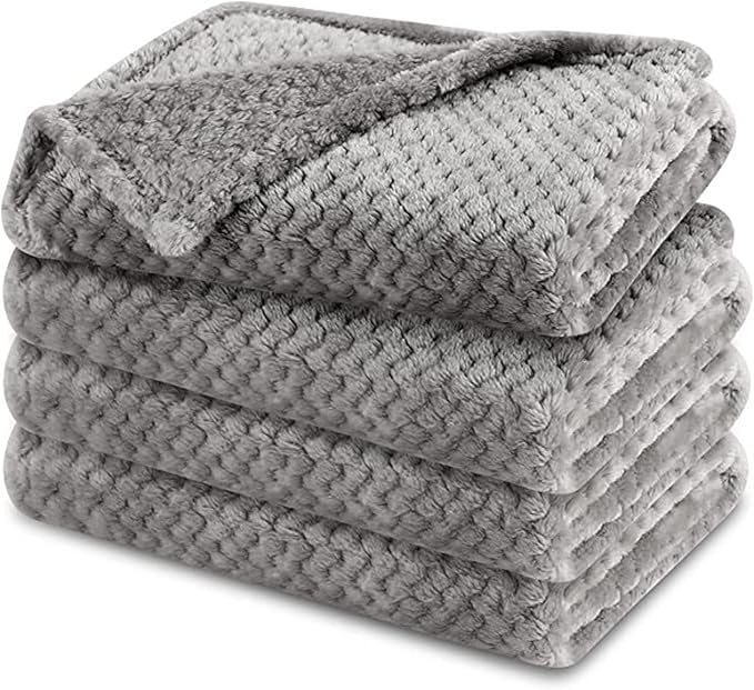 Pet Blanket Warm Soft Dog Blankets Washable Cat Throw Blankets Sofa Bed Couch Furniture Protector Cover for Small Medium Large Dogs Cats, Grey, 39" x 63"