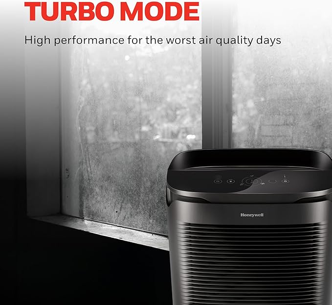 Honeywell PowerPlus HEPA Air Purifier for Home, 968 Ft² Rooms in 1 hour, Reduces Allergens, Dust, Pollen, Smoke, Pet Dander, Odors, Black, HPA3100