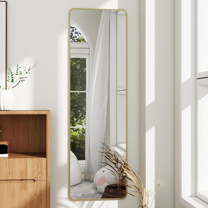 Full Length Door Mirror 14x48, Metal Frame