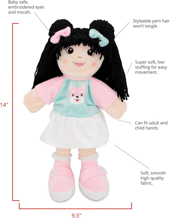 Hand Puppets for Kids (Lillie) – 14" Soft Plush Toy