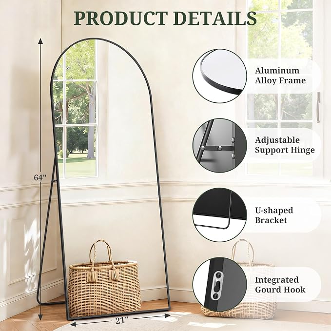 Mirror Full Length 64"x21" Full Body Floor Mirror