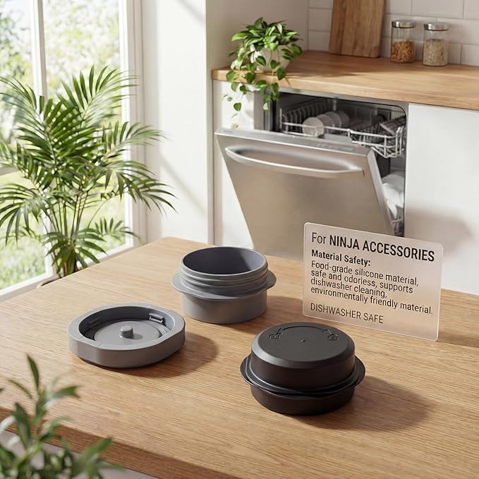 Accessories for Ninja Blast, 2-in-1 Portable Lid & Blade Cover Set Leakproof Dishwasher Safe Replacement Lids, Compatible for Ninja Blast Personal Blender BC100, BC151, CL155 Series (gray)
