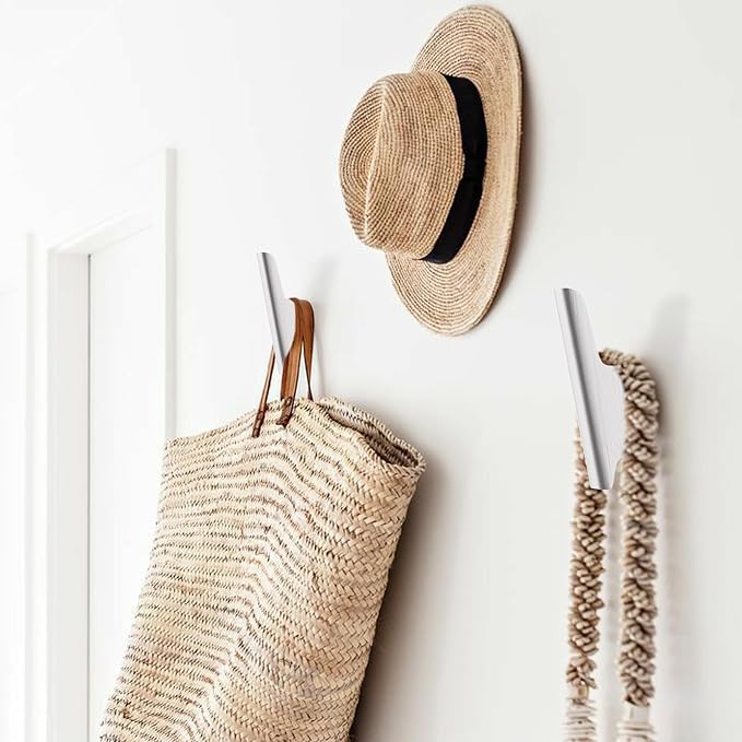 Wood Wall Hooks 4 Pack Coat Hooks Wall Mount White Wooden Hooks