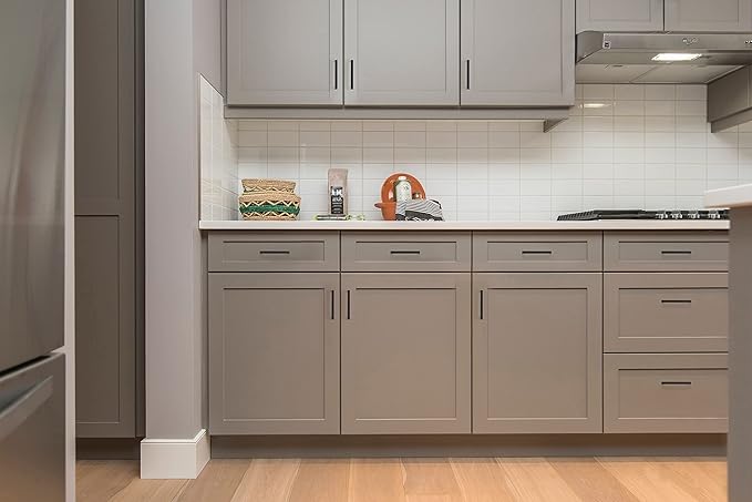 Ravinte 30 Pack Solid 4 Inch Center to Center Slim Square Bar Drawer Handles Kitchen Cabinet Handles Black Drawer Pulls Kitchen Cabinet Hardware Handles Matte Black Cabinet Pulls
