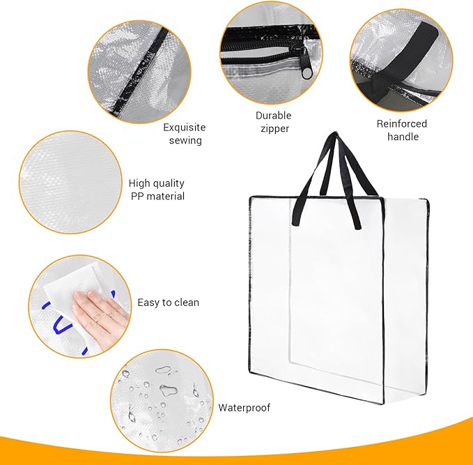 Wreath Storage Bag 4-Pack, 26 Inches 95 L Wreath Storage Container for Home Storage, Storage Bag for Spring Summer Christmas Wreath Decorations or Clothing Blanket Comforters Bed Sheets Pillows