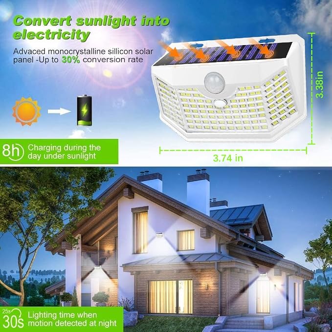 HMCITY 120 LED Outdoor Solar Lights