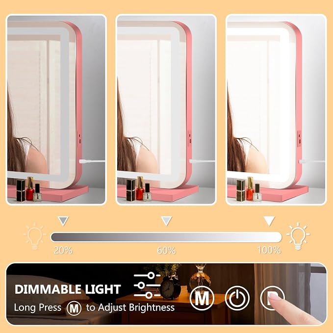 Ratsamee 23"x18" Pink Vanity Mirror