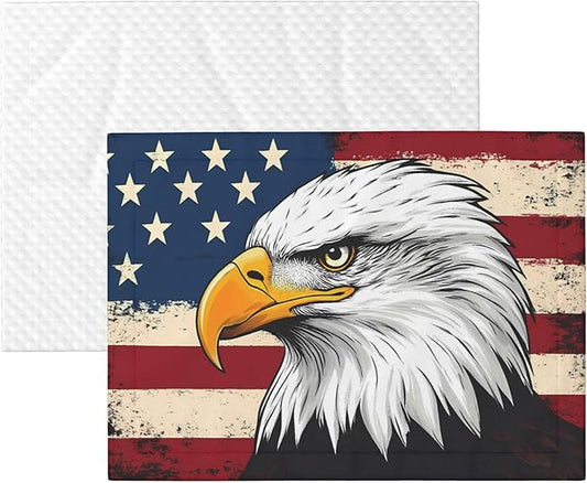 Waterproof Dog Blanket Soft Pet Blanket for Puppy Cat, Fleece Cat Throw Blankets for Furniture Bed Couch Sofa Reversible - American Bald Eagle
