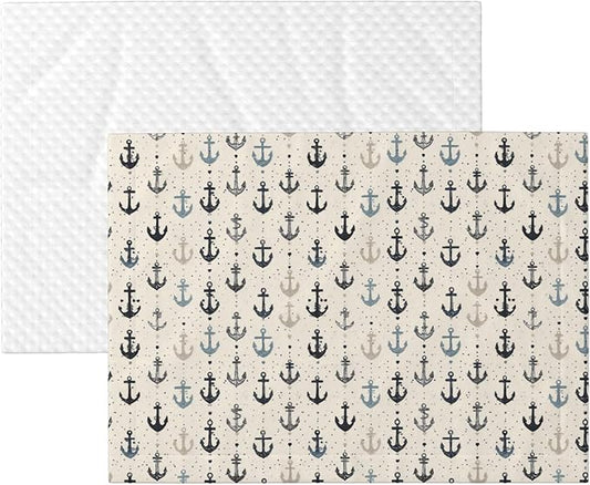 Waterproof Dog Blanket Soft Pet Blanket for Puppy Cat, Fleece Cat Throw Blankets for Furniture Bed Couch Sofa Reversible - Nautical Anchors 4