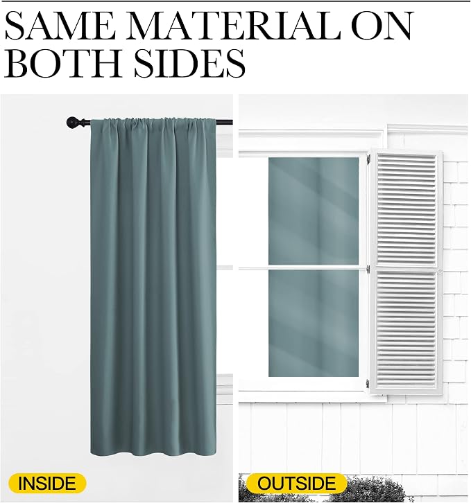 NICETOWN Kitchen Curtains, Short Blackout Curtains & Drapes, Thermal Insulated