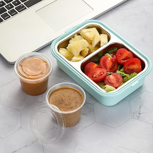VITEVER [120 Sets - 5.5 oz] Portion Cups With Lids, Small Plastic Containers, Airtight and Stackable Souffle Cups for Jello Shots, Sauce, Condiments, Lunch, Party, Trips