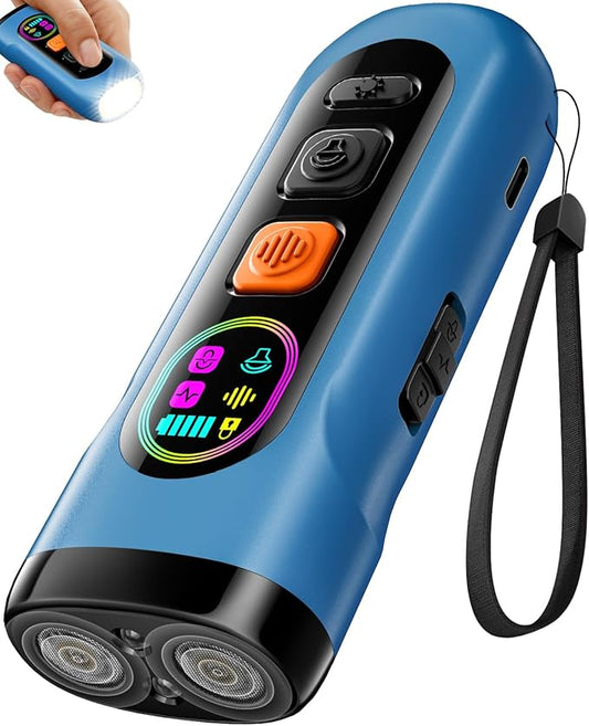 Dog Bark Deterrent Devices Anti Barking Device for Dogs Ultrasonic Bark Stopper Portable Dog Training Tool Indoor Outdoor Up to 50ft Correct Bad Behavior of Own or Neighbor's Dog (Blue)