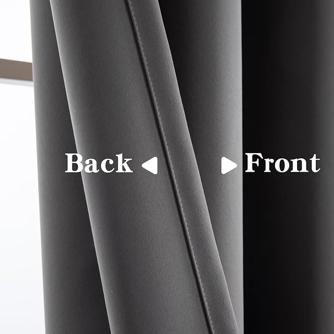 IGEMAEVE Light Grey Blackout Curtains 84 Inch Length 2 Panels Set, Grommet