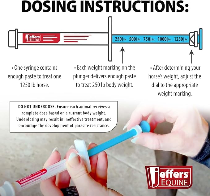 Jeffers Ivermectin Gel Dewormer for Horses - Apple Flavored, Broad Spectrum Dewormer Paste - Effective Parasite Control for Worms, Pinworms, Bots & More - Safe for All Equine, 12 Pack