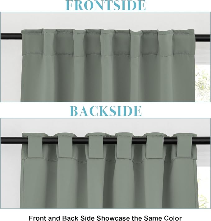 RYB HOME Short Blackout Curtains& Drapes, Room Darkening Drapery Thermal