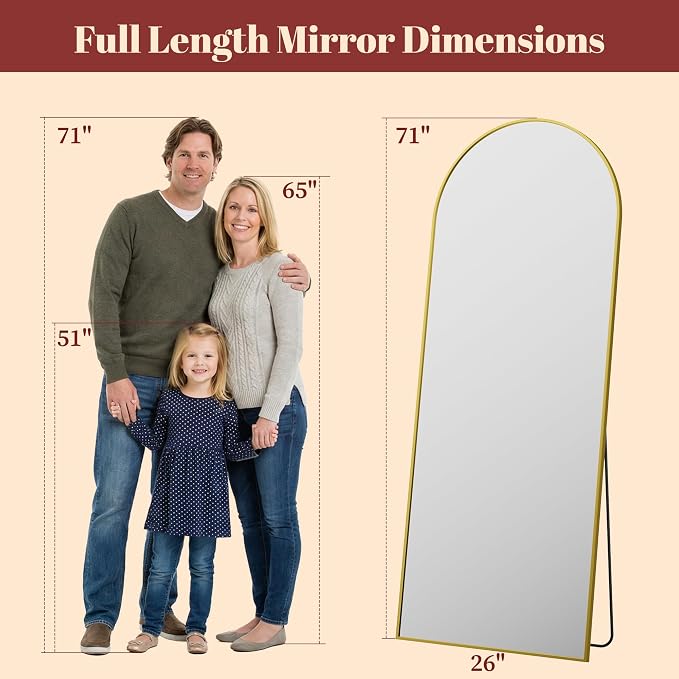 Suidia 71"x28" Arched Full Length Mirror