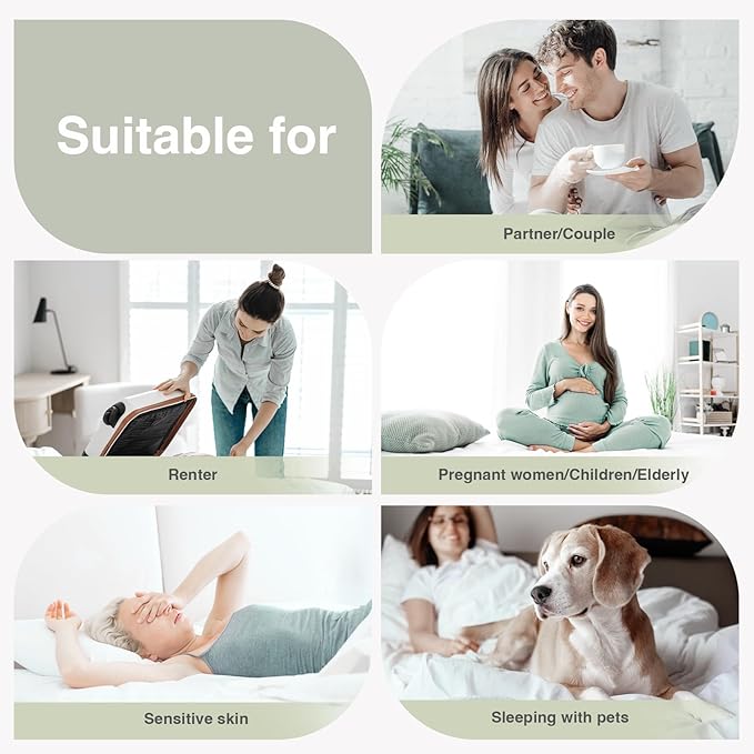 Novilla Twin Mattress Topper, Extra Thick Pillow Top Mattress Pad with Down Alternative, Breathable Mattress Cover with for 8-21", Machine Washable Fitted Mattress Protector – Green-White