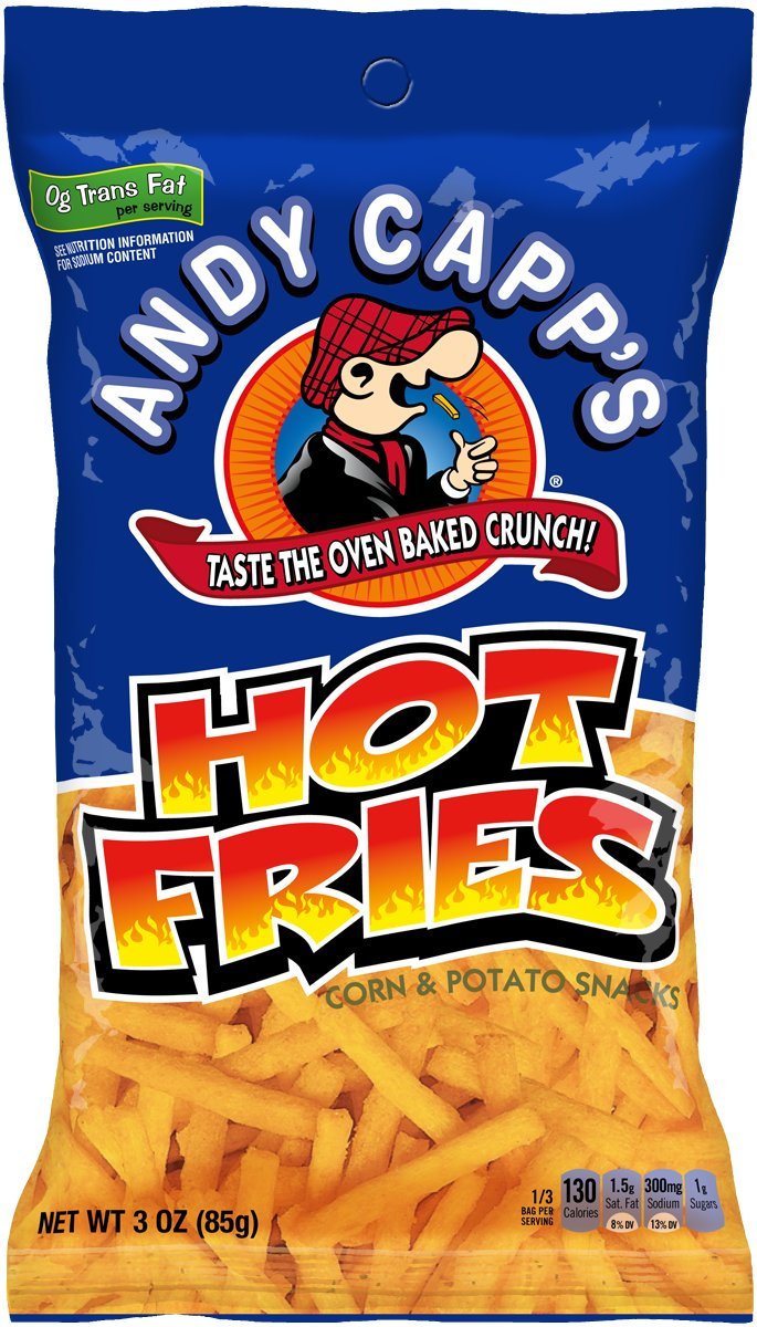 Andy Capp's Hot Fries, 3 oz, 7 Pack
