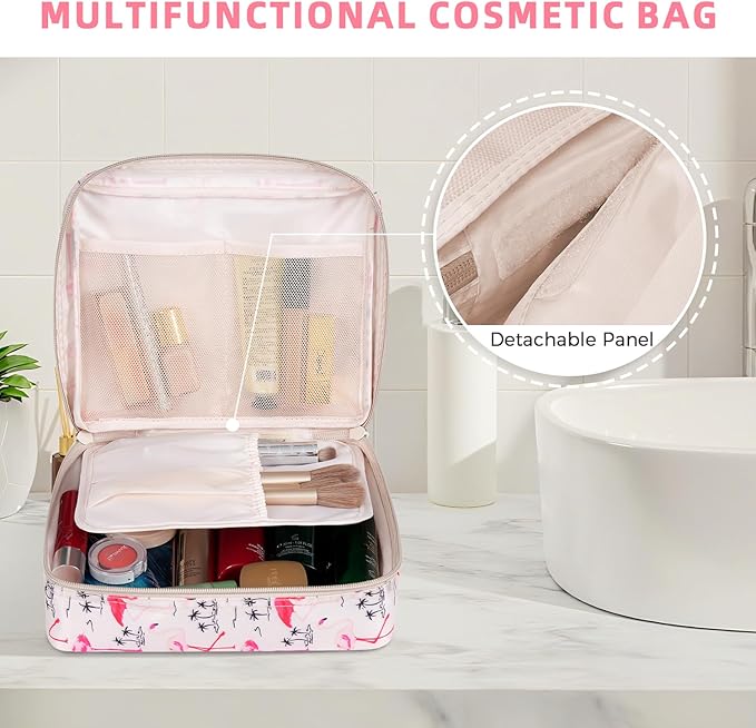 BAGAIL 8 Set Packing Cubes Luggage Packing Organizer Bags for Travel Accessories-Pink Flamingo