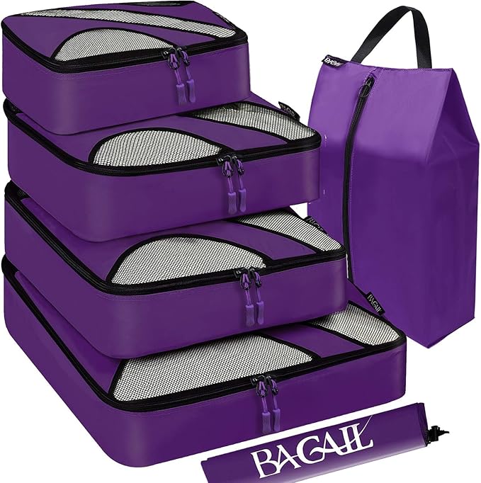 BAGAIL 6 Set Packing Cubes,Travel Luggage Packing Organizers
