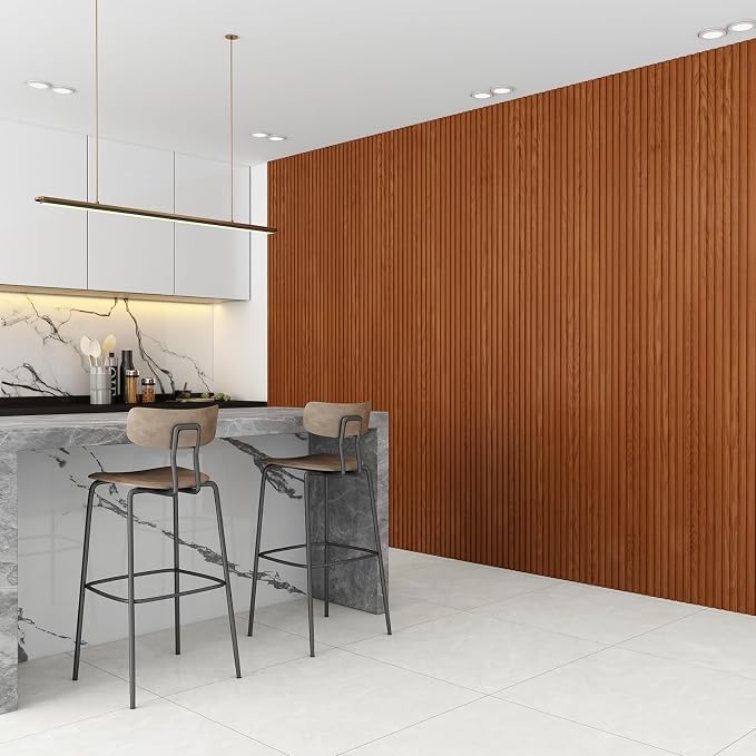 8-Pack WPC Wall Panels 108’’ x 6.3’’ 3D Slat Wall Panel Acoustic Wall Paneling