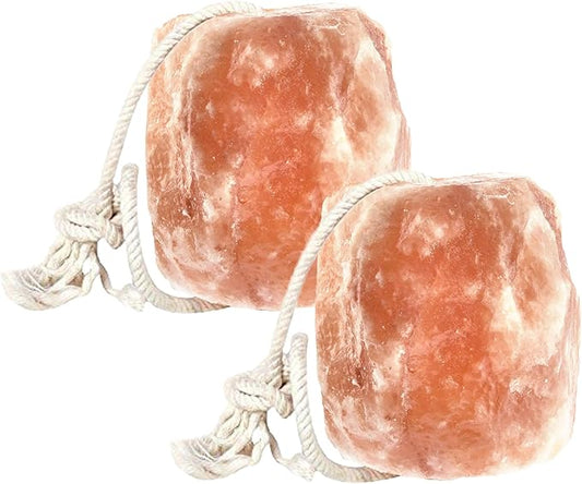 Animal Himalayan Salt Lick on Rope for Horses, Deer, Rabbits, Cows and Other Livestock | Lick Salt for Deer | Digestive Aid for Animals | Horse Treats (HORSE-6LB Pair)