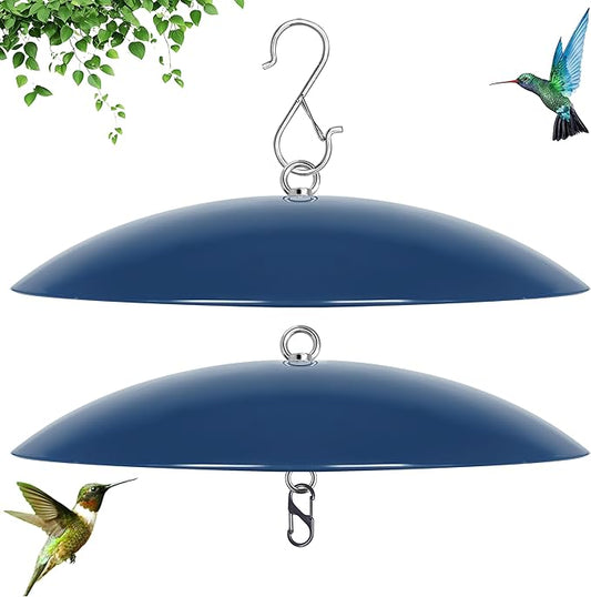Bird Feeder Dome Guard,Squirrel Baffle for Hanging Feeder,13-Inch Cover for Shepherd's Hook in The Outdoors (Blue), 2 Pack