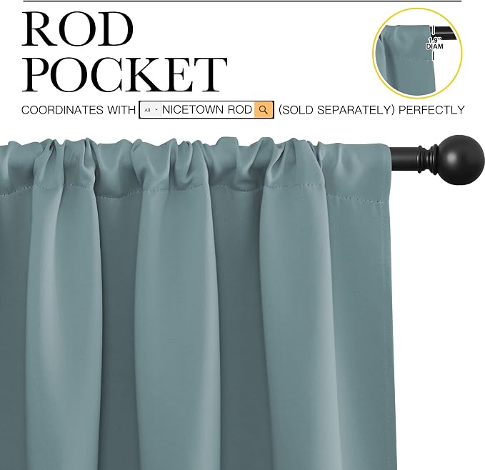 NICETOWN Kitchen Curtains, Short Blackout Curtains & Drapes, Thermal Insulated