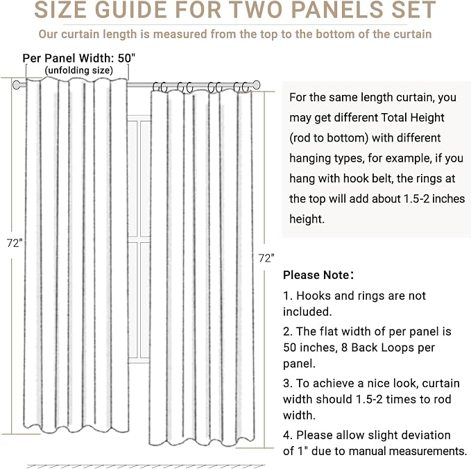 100% Blackout Shield Linen Blackout Curtains