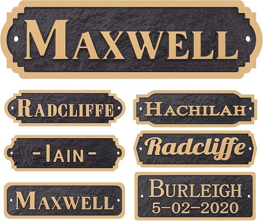Acrylic Horse Stall Name Plate, 2.4" x 8" Personalized Stall Signs, UV Protected, Custom Pet Name Sign, All Weather Adhesive, Mounting (Rose Gold, Style 5)