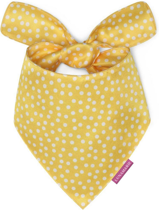 LunaMarie - Luxury Pet Birthday Bandanas -Premium & Silky Poly Fabric | 100% Handmade | Custom Shape Dual Layered (Sophie, X-Small)