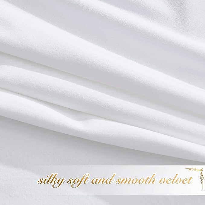NICETOWN White Velvet Curtains and Drapes 12 ft Long, Extra Long Elegant Wall