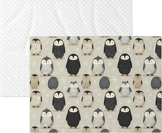 Waterproof Dog Blanket Soft Pet Blanket for Puppy Cat, Fleece Cat Throw Blankets for Furniture Bed Couch Sofa Reversible - Snow Penguin 2