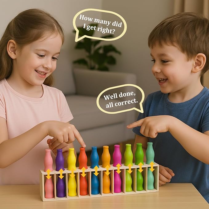 Color Stack Challenge Game, Bottle Color Match Game for 2-4 Players | Family Board Game for Kids 8-12 and Adults, Portable Tabletop Game for Travel, Camping, Holidays and Parties (New Version)