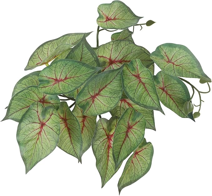 IBWell Fake Reptile Plants for Reptile Terrarium Plants, Reptile Plant Décor, Turtle Tank Plants with Suction Cup