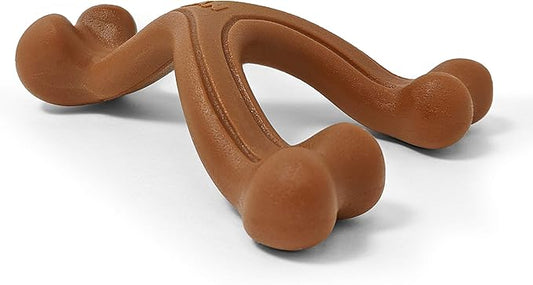Nylabone Ergonomic Hold Wishbone Power Chew Toy for Dogs, Dog Toys for Aggressive Chewers, Bison Flavor, Small - Up to 25 Ibs, 1 Count