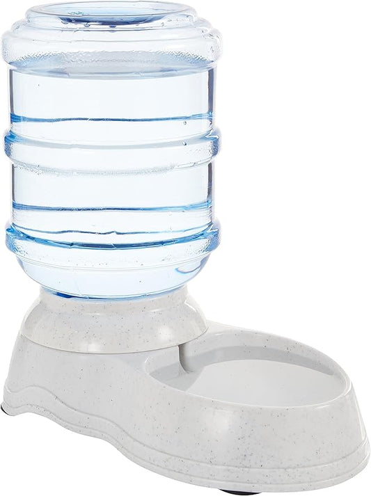 Amazon Basics Gravity Pet Water Dispenser for Cat, Dog, 1 gallon Capacity, Small, Gray
