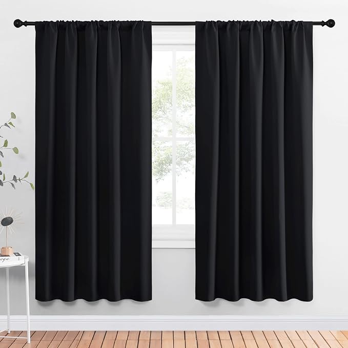 NICETOWN Black Blackout Curtain Blinds